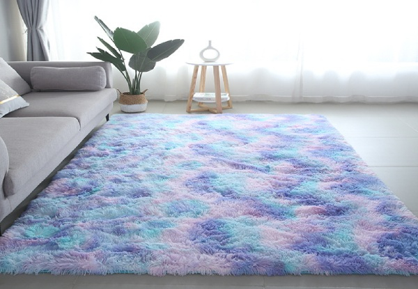 Fluffy Rainbow Area Shaggy Rug - Available in Two Colours & Three Sizes