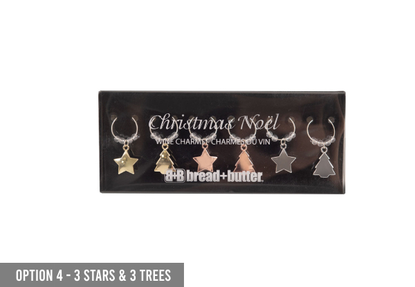 Six-Pieces Bread & Butter Christmas Glass Charms - Four Options Available - Elsewhere Pricing $37.99