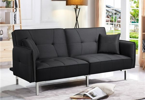 Convertible Futon Sofa Bed Memory Foam Couch - Available in Two Colours, Two Options & Two Sizes