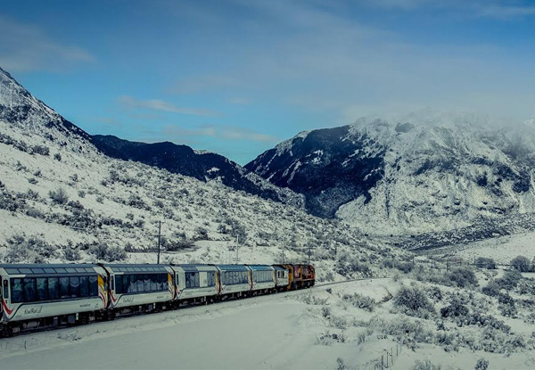 TranzAlpine 'Heart of the West Coast' Experience for Two People Staying at Lake Brunner or Central Greymouth incl. Return Rail Passes from Christchurch, & One Nights Accommodation at Either Kingsgate Hotel or Hotel Lake Brunner - Option for Two Nights