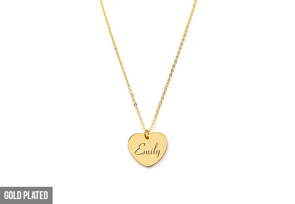 Personalised Heart Pendant Name Necklace - Three Colours Available