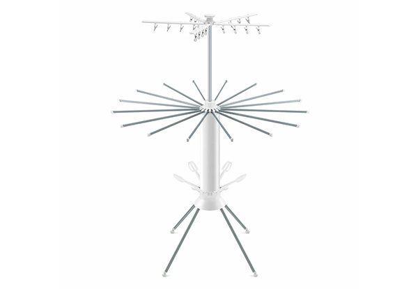 Outdoor Three-Tier Foldable Clothes Drying Rack with Wheels