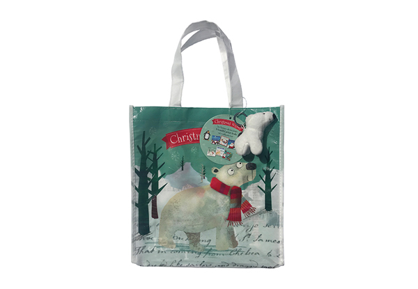 Six-Pack of Christmas Picture Books in Bag with Polar Bear Key Ring