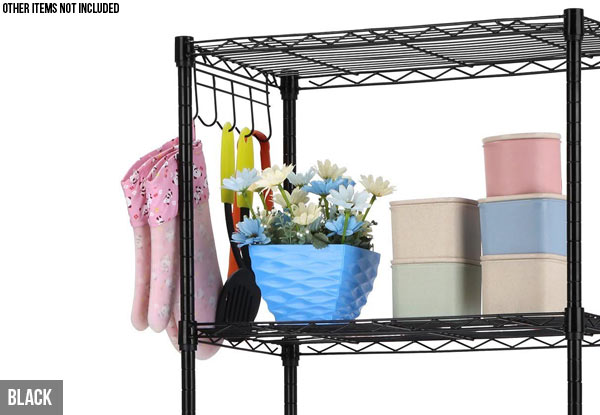 Five-Tier Steel Storage Shelves - Two Colours Available