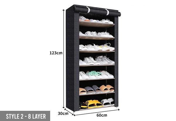 Stackable Shoe Rack with Cover - Available in Two Colours & Three Options