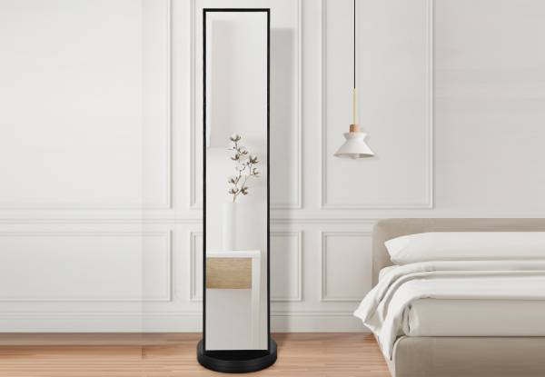 Large Full-Length Rotating Mirror with Storage