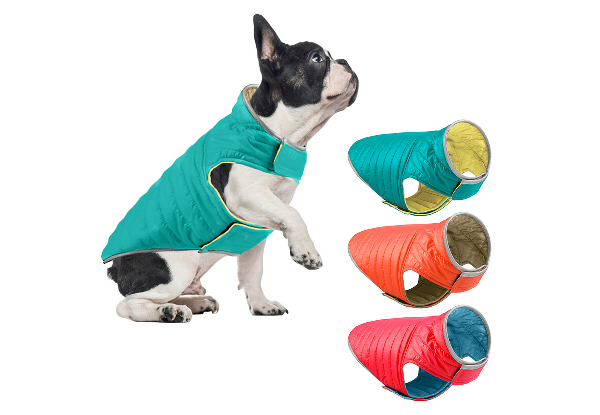 Double-Sided Reflective Dog Jacket - Available in Three Colours & Five Sizes
