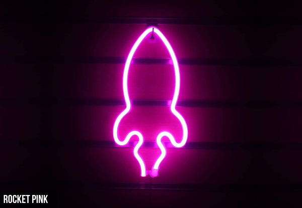LED Planet Rocket Neon Light - Eight Options Available