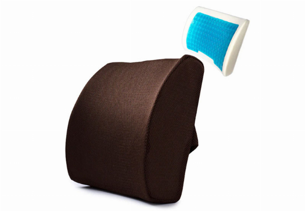 Cooling Gel Memory Foam Lumbar Back Support Cushion - Available in Three Colours