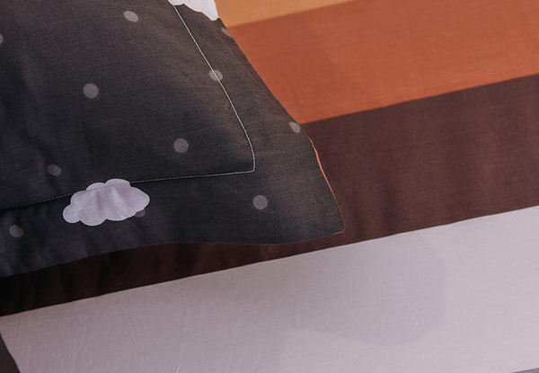 Three-Piece Alpaca Black Cotton Duvet Cover Set  - Two Sizes Available