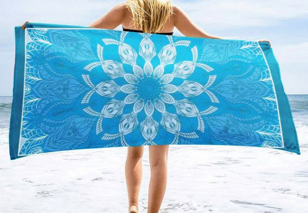 Absorbent Microfibre Beach Towel - Available in Four Styles & Options for Two-Pack