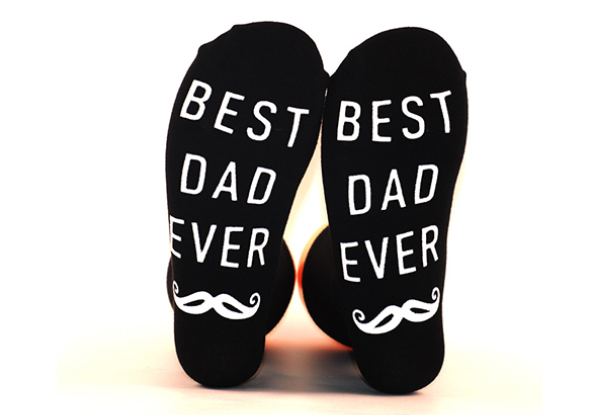 Best Dad Ever Print Novelty Fun Cotton Blend Comfortable Crew Socks