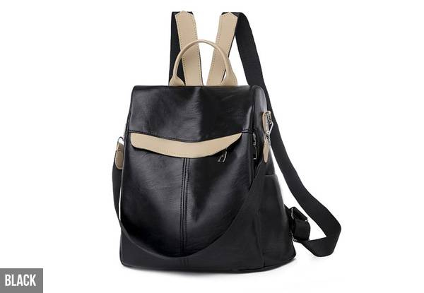 PU Leather Anti-Theft Backpack - Three Colours Available