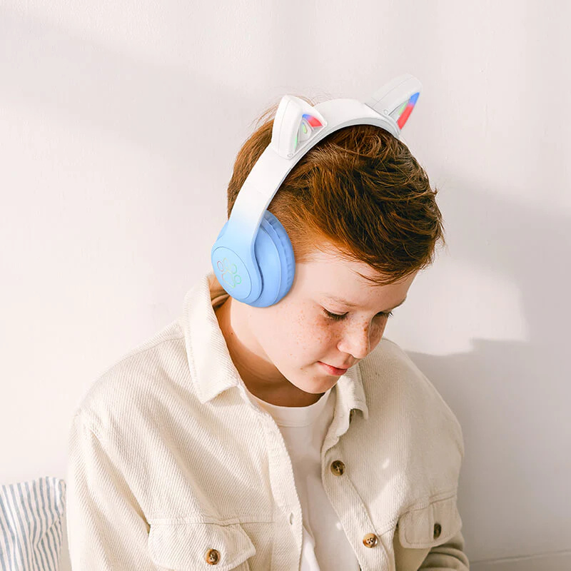Hoco LED Cat Ear Headphones Blue