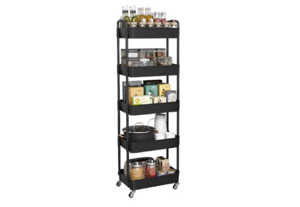 Multi-Layer Floor Standing Mobile Storage Trolley Rack