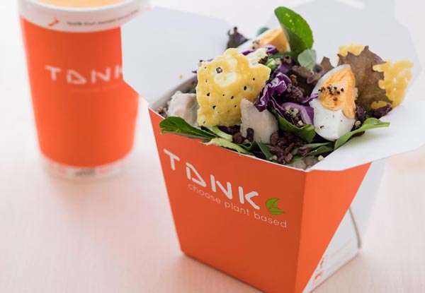 Full TANK Combo (Any Salad or Wrap) with a Full TANK Classic Smoothie or Juice - Valid at Auckland Locations & Online Redemption Only