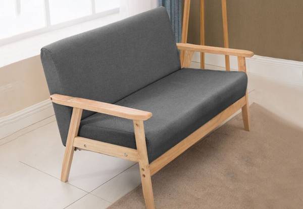 Wooden Three-Seater Sofa