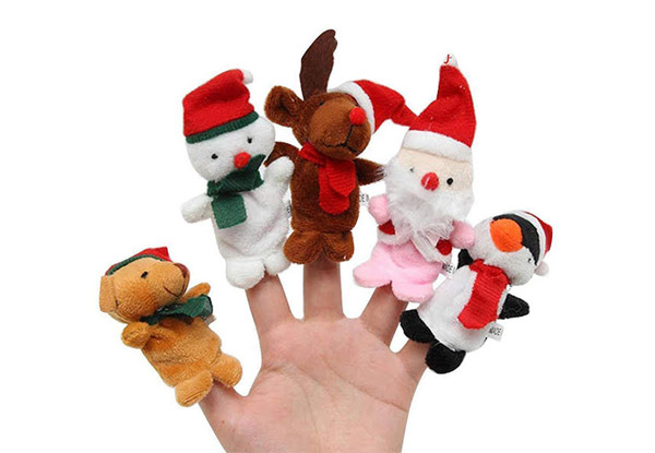 5-Pack Christmas Finger Puppets Set - Option for 10-Pack with Free Delviery