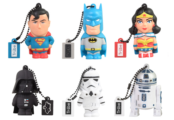 Tribe 16GB USB Flash Drive Range - Available in Batman, Superman, Wonder Women, Darth Vader, R2D2 or Stormtrooper