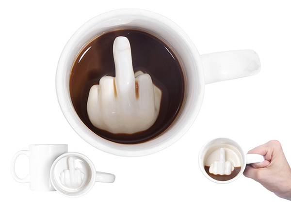 Novelty Ceramic 3D Middle Finger Coffee Mug
