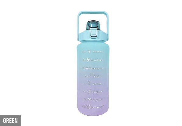 2L Water Bottle With Time Markings - Four Colours Available & Option for Two