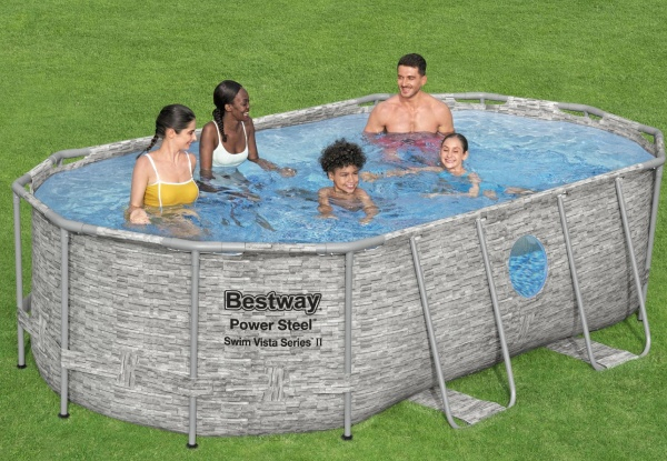 4.27m Bestway Vista Series 2 Power Steel Oval Pool