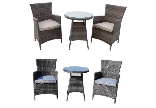 Burgas Three-Piece Rattan Outdoor Furniture Set - Two Colours Available