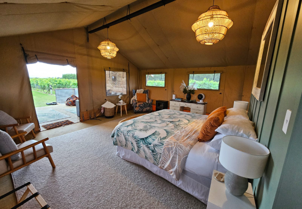 Two-Night Luxury Hawkes Bay Glamping Experience for Two incl. Two Bottles of Wine, Cheese Board & Late Check-Out - Option for Three Night Stay - Valid from the 1st of June 2024