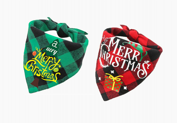 Christmas Pet Triangle Bandana Scarf - Option for Two & Four-Pack