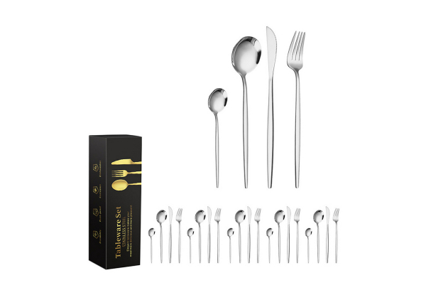 24-Piece Stainless Steel Cutlery Set - Option for Two-Pack