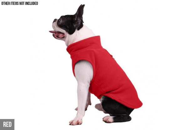 Pet Fleece Body Vest - Eight Colours & Four Sizes Available
