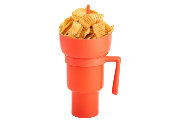 Reusable Dual Drink & Snack Cup - Nine Colours Available