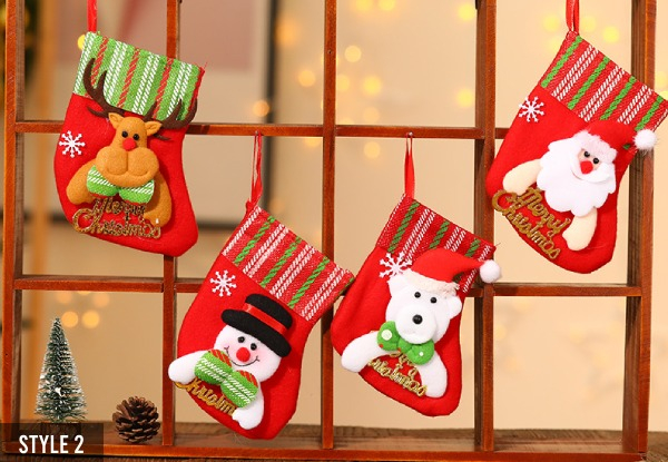 Four-Piece Christmas Stockings Classic Kit Decor - Available in Eight Styles & Three Sizes