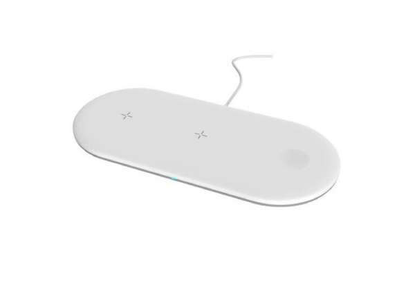 3-in-1 White Fast Qi Wireless Charger Compatible with iPhone/iwatch/Airpods