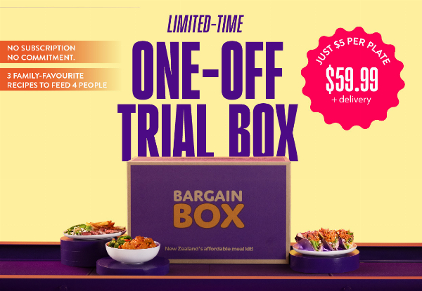 Save 52% - Try Bargain Box with No Commitment: Just $5 Per Meal, Only $59.99 + Delivery