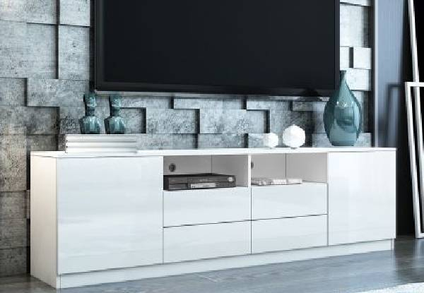 TV Stand Cabinet with Storage Drawers and Cabinets - Two Colours Available