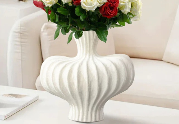 Soga Matte White Large Ornament Vase