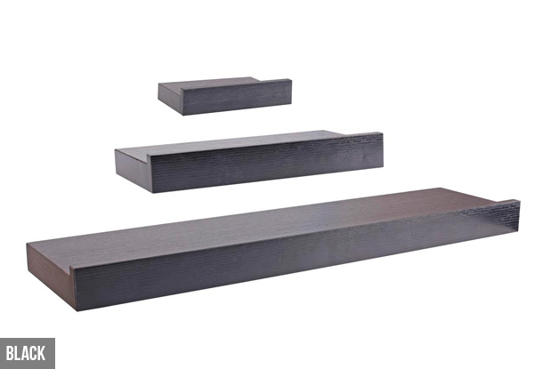 Three-Piece L-Shaped Floating Shelf Set - Two Colours Available
