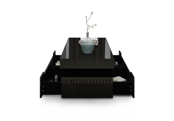 Four-Drawer LED Coffee Table with Shelves - Two Colours Available