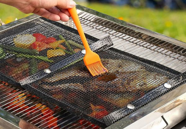 Two-Piece Non-Stick Mesh Grilling Bag - Option for Four-Piece