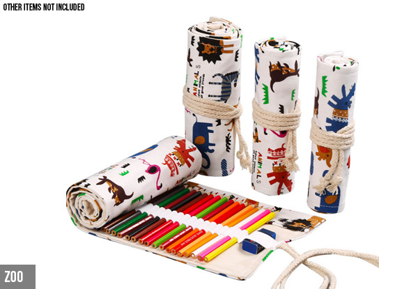 Roll Coloured Pencil Case - Six Styles & Five Options Available