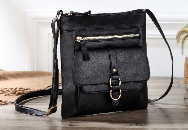 Women's Crossbody Bag with Shoulder Flap - Available in Two Colours & Option for Two-Pack
