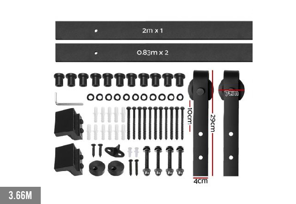 Sliding Barn Door Hardware Track Set - Three Sizes Available