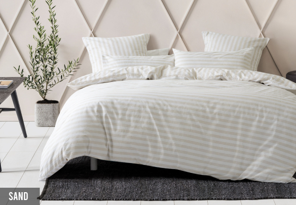 Nu Edition Charlie Duvet Cover Set - Available in Three Colours, Three Sizes & Option for Extra European Pillowcase - Elsewhere Pricing Starts at $99.99