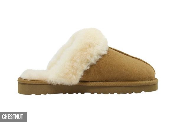 Water-Resistant Auzland Women's 'Anne' Classic Fur Trim Sheepskin UGG Scuffs - Five Colours Available