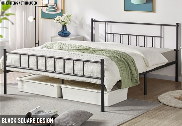 Queen Metal Bed Frame - Two Styles & Two Colours Available