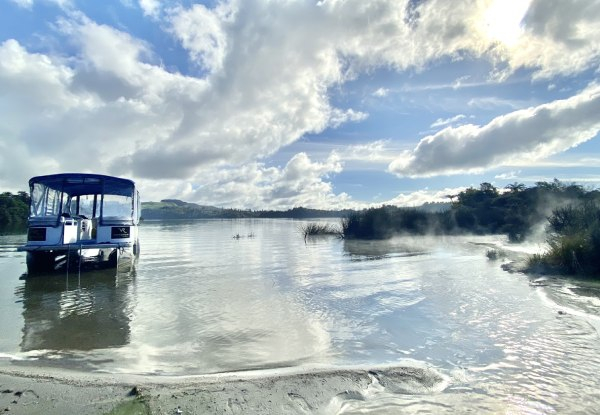 Three-Hour Cruise in Lake Rotoiti for One Person incl. Visits to Geothermal & Cultural Sites Accessible Only by Water, 90-Minute Mineral Hot Pool Experience & a Drink