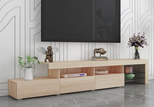 Three-Drawer Oak TV Stand Cabinet