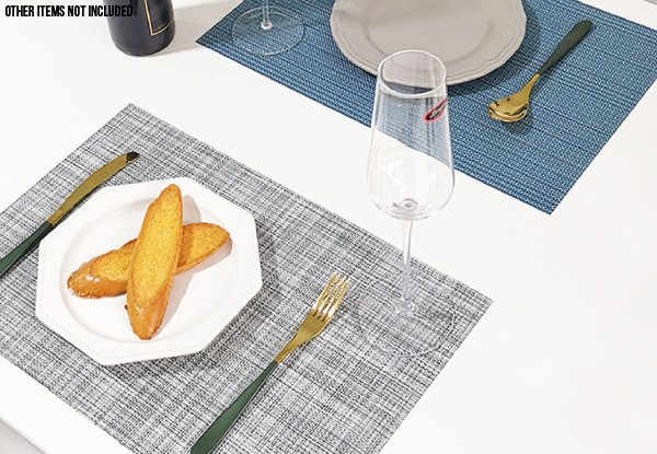 Four-Pack of Dining Table Placemats - Four Colours Available & Option for Eight-Pack