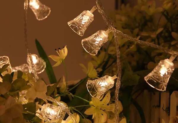 Christmas Jingle Bell String Lights - Two Colours Available - Option for Two